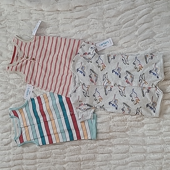 Carter's Other - New NWT Baby Toddler Boy Carter's 3 Piece Summer Clothes Romper Lot Bundle